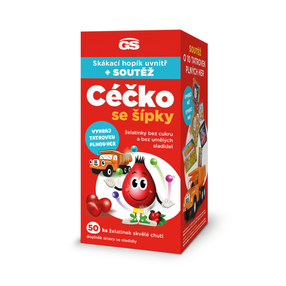 GS Céčko želatinky bez cukru 50 ks + dárek skákací hopík GS