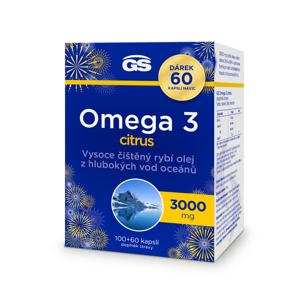 GS Omega 3 citrus 100+60 kapslí NAVÍC GS