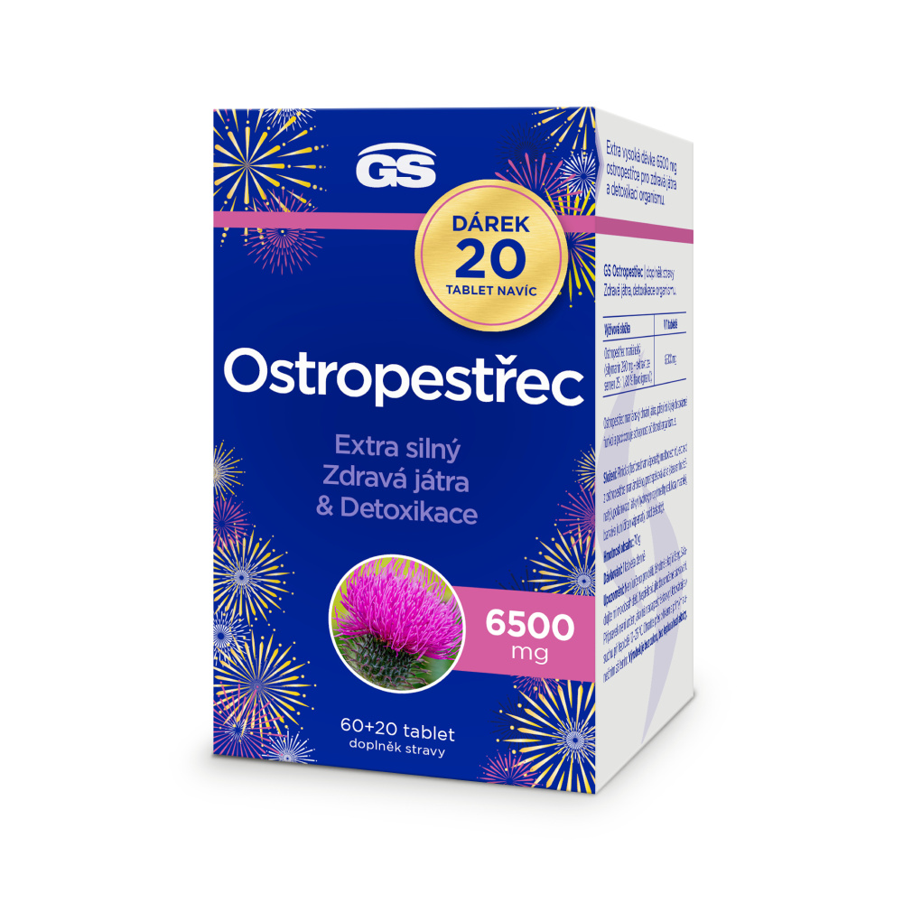 GS Ostropestřec 6500 mg 60+20 tablet NAVÍC GS