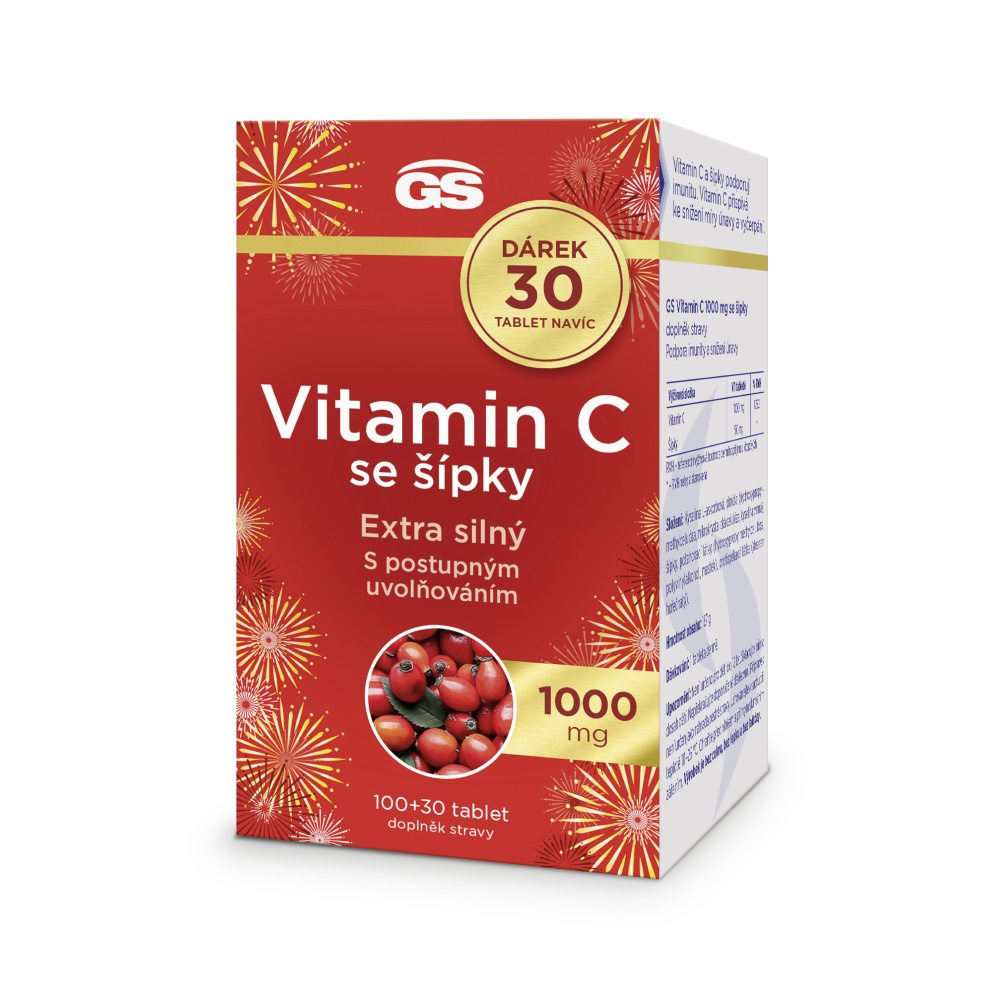 GS Vitamin C 1000 se šípky 100+30 tablet NAVÍC GS