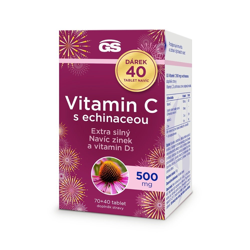 GS Vitamin C 500 s echinaceou 70+40 tablet NAVÍC GS