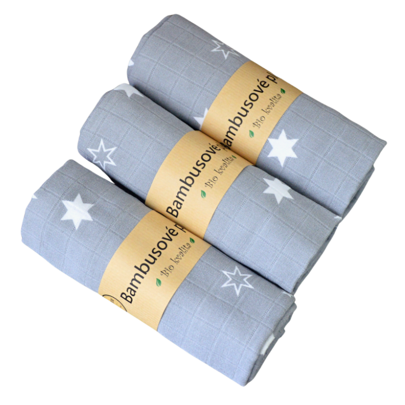 GaGa's pleny Bambusové pleny Premium Quality mušelín Šedá GaGa's pleny