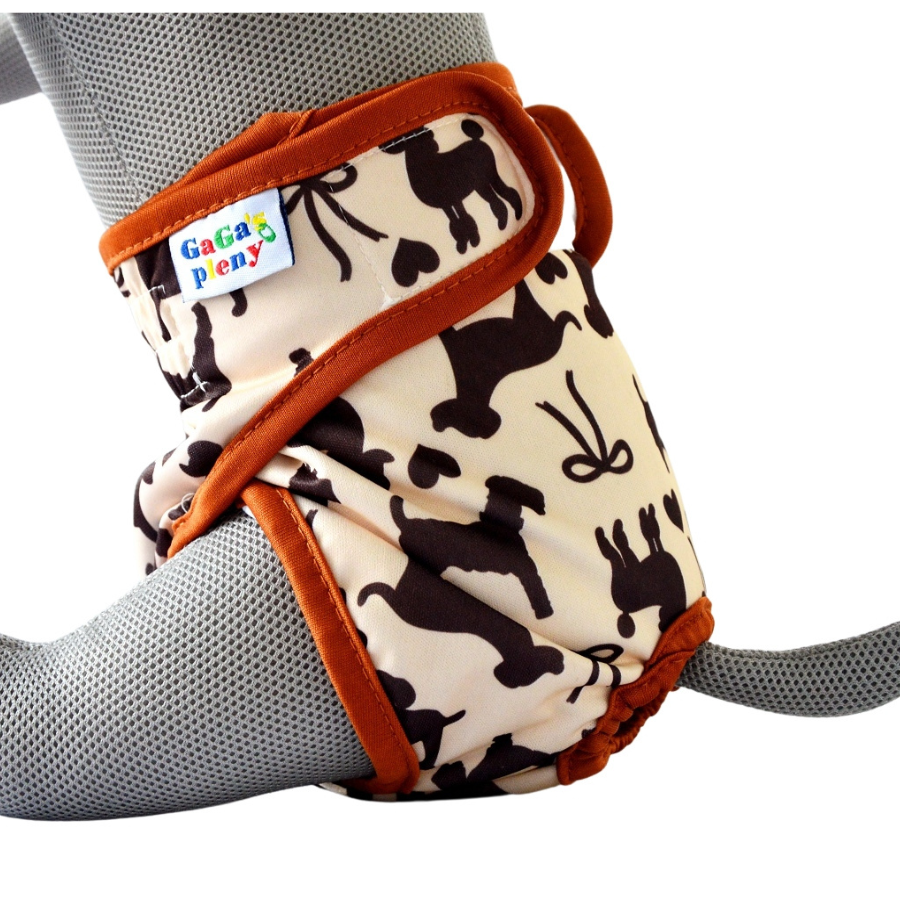 GaGa's pleny Kalhotky pro psy Hnědý pes XL GaGa's pleny