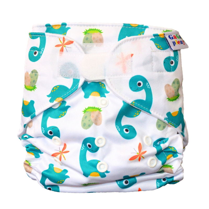 GaGa's pleny Látková plena AIO Zelený dinosaurus na suchý zip GaGa's pleny