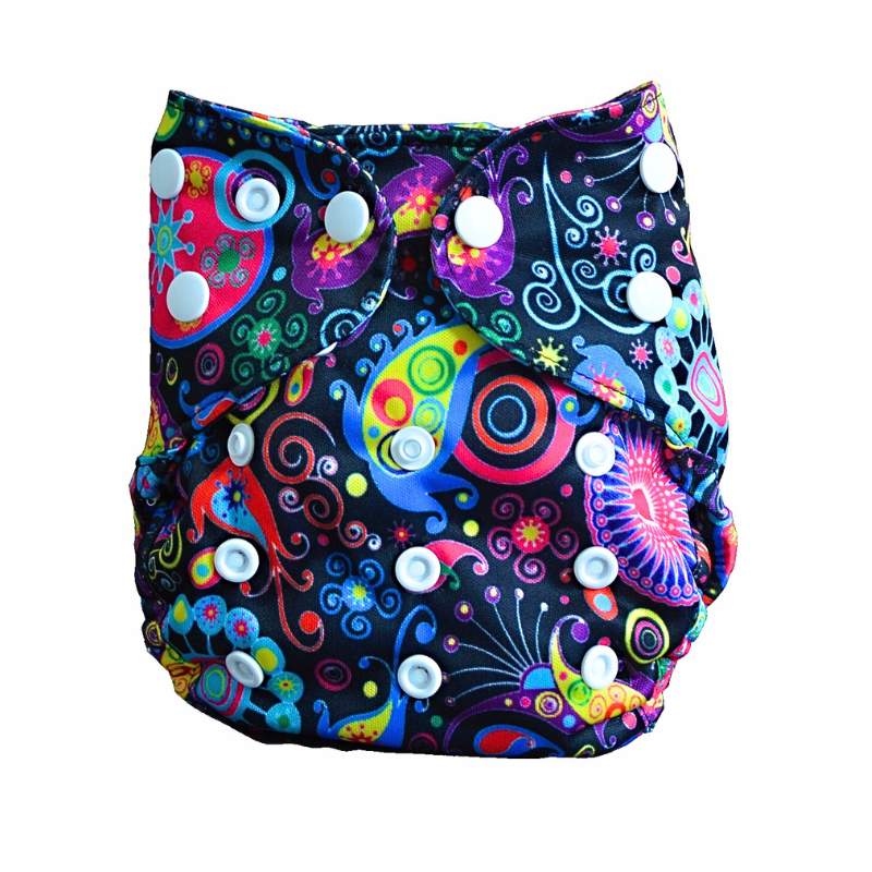 GaGa's pleny Novorozenecké svrchní kalhotky Páv na patentky GaGa's pleny