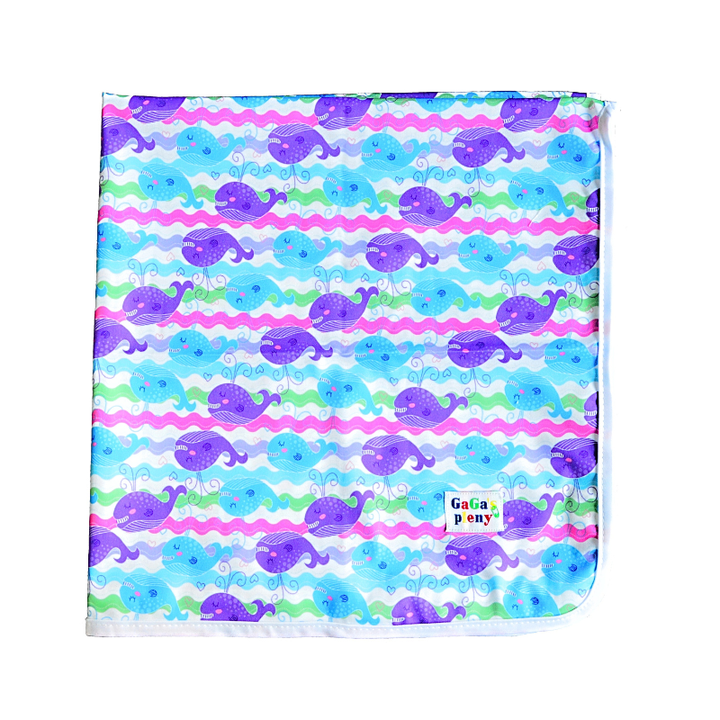 GaGa's pleny Přebalovací podložka Barevné velryby GaGa's pleny