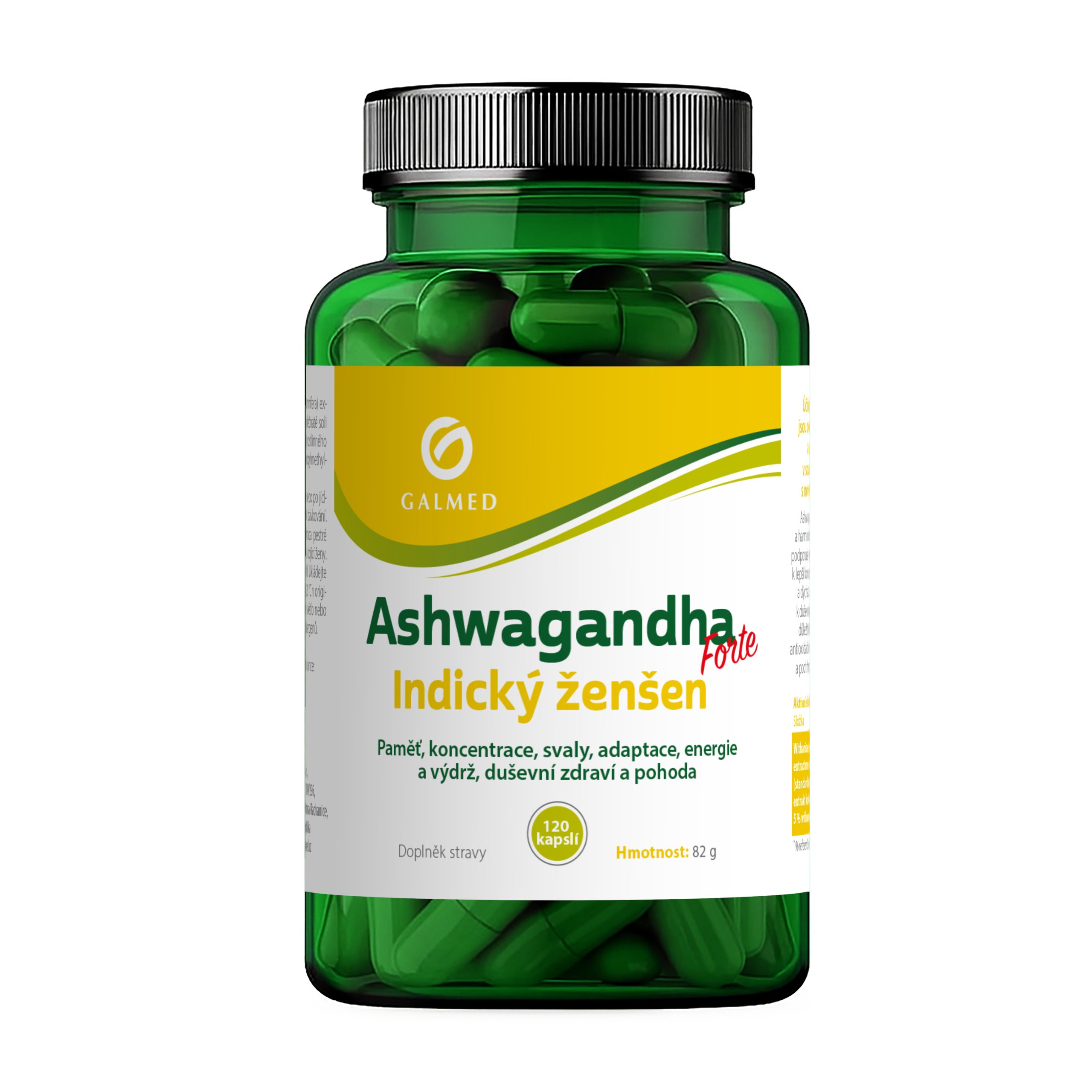 Galmed Ashwagandha forte Indický ženšen 120 kapslí Galmed