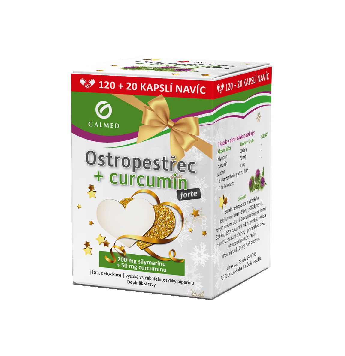 Galmed Ostropestřec+curcumin forte 120+20 kapslí Galmed