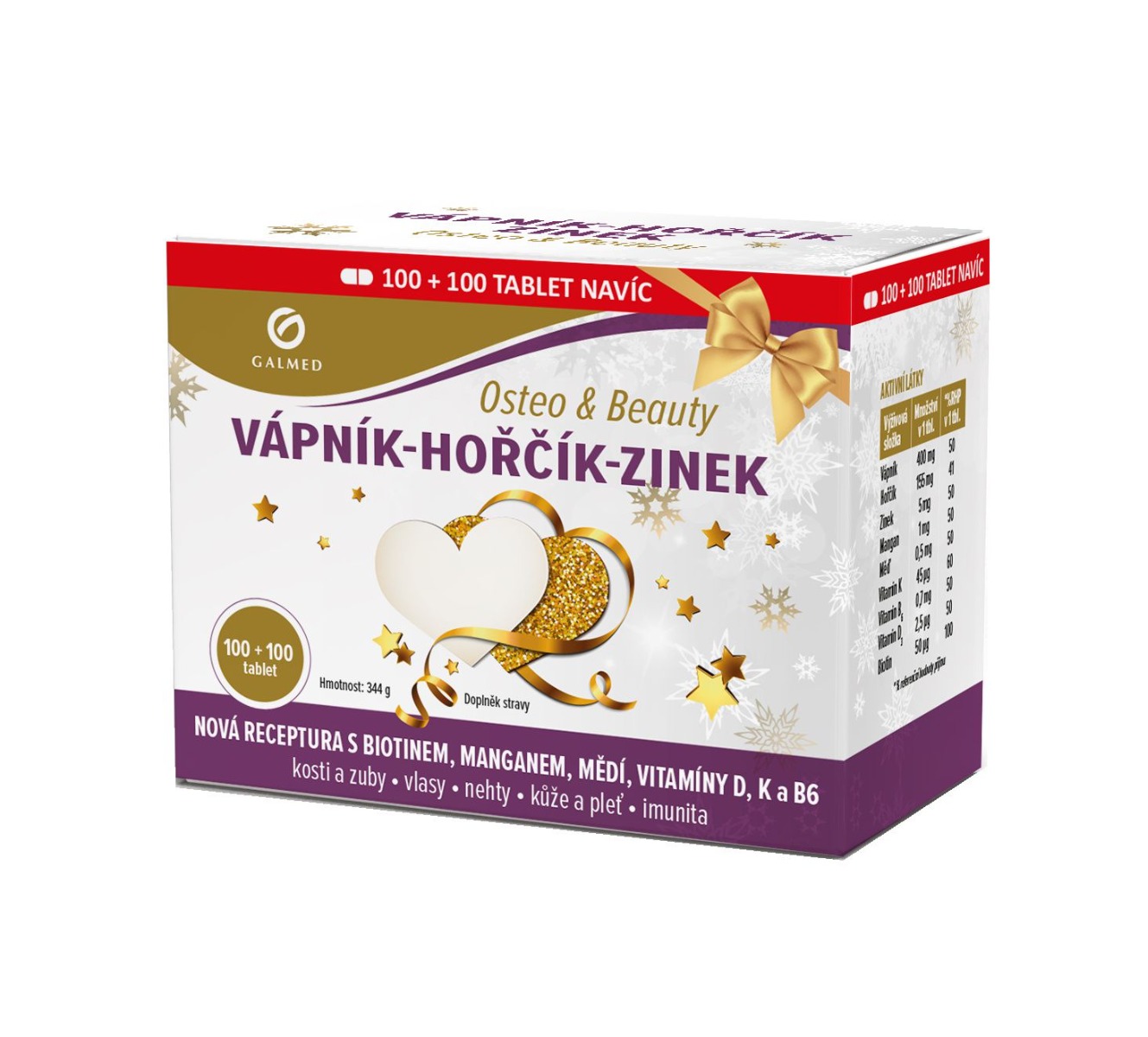 Galmed Vápník-Hořčík-Zinek Osteo & Beauty 2x100 tablet Galmed