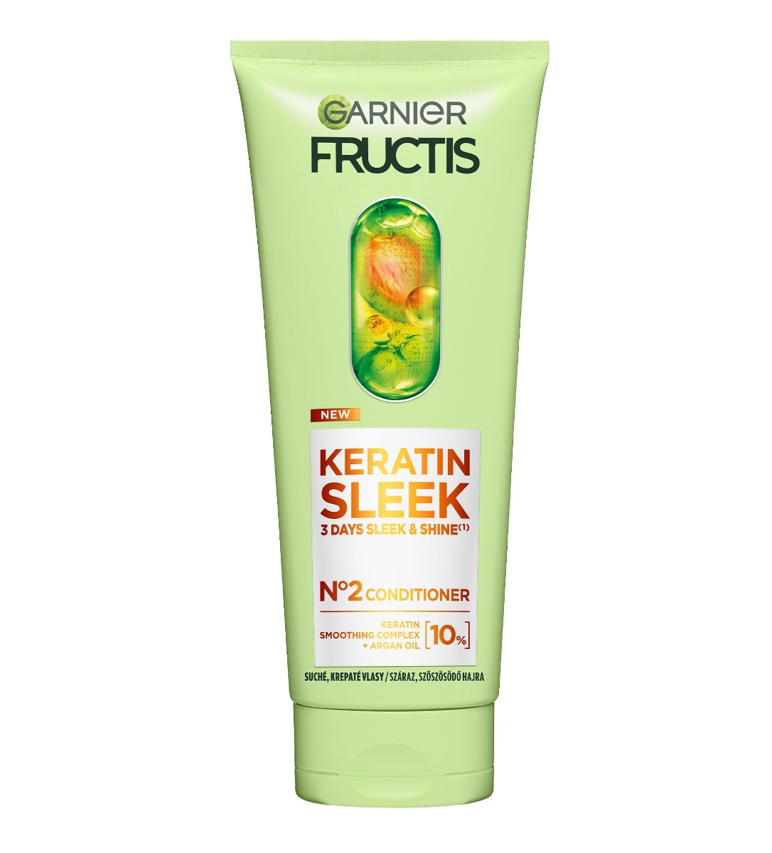 Garnier Fructis Keratin Sleek kondicionér na suché a krepaté vlasy 200 ml Garnier