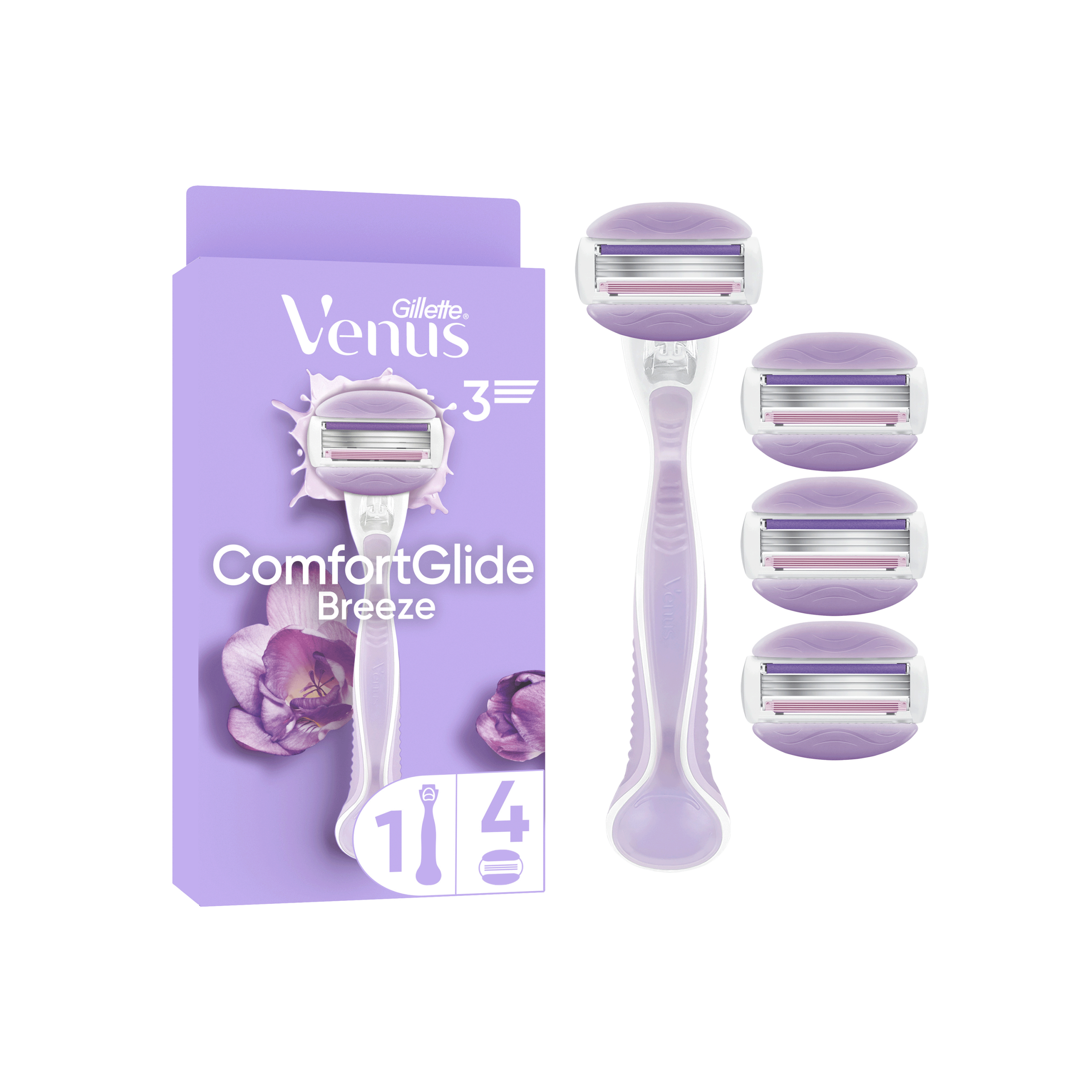 Gillette Venus Comfortglide SpaBreeze holicí strojek + 4 náhradní hlavice Gillette