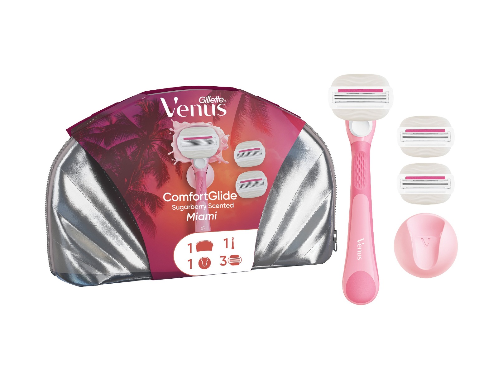 Gillette Venus Xmass sada holicí strojek + 3 hlavice a držák do sprchy Gillette