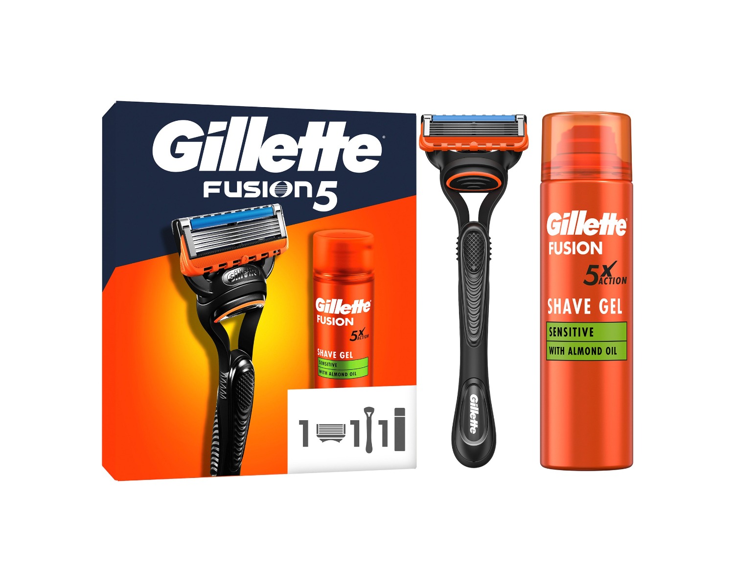 Gillette Xmass sada holicí strojek + 1 hlavice a gel na holení 200 ml Gillette