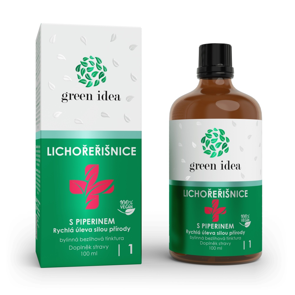 Green idea Lichořeřišnice+ s piperinem bylinná bezlihová tinktura 100 ml Green idea