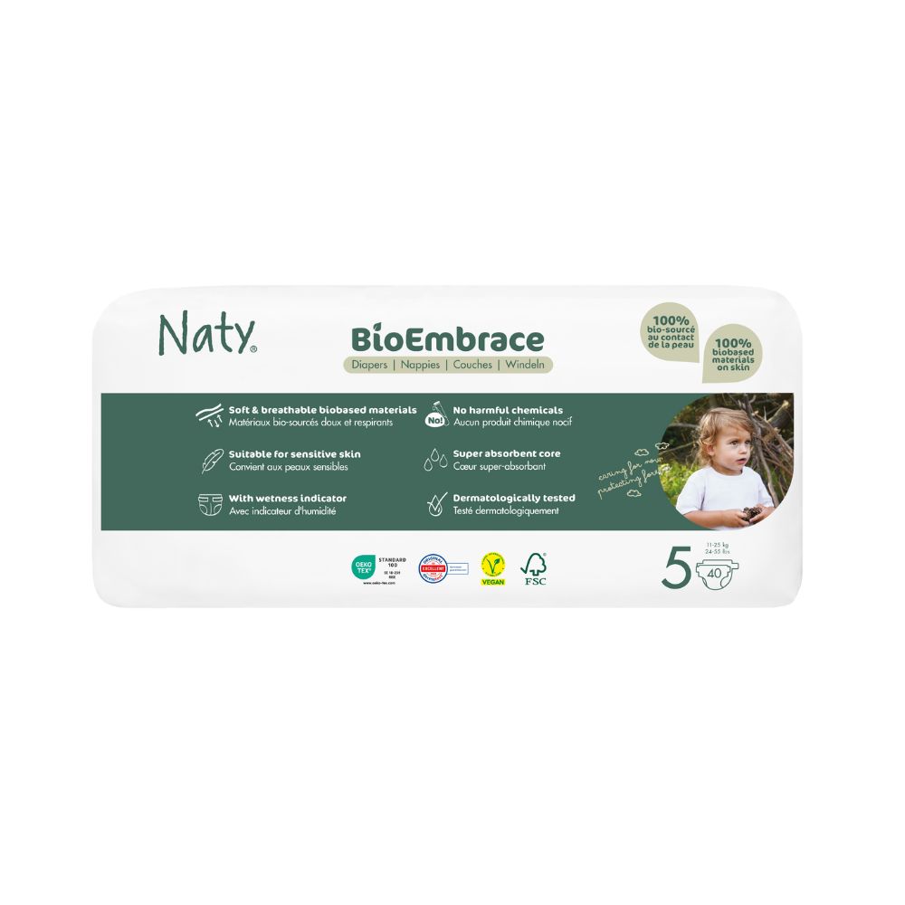 Naty BioEmbrace Junior 11–25 kg dětské plenky 40 ks Naty