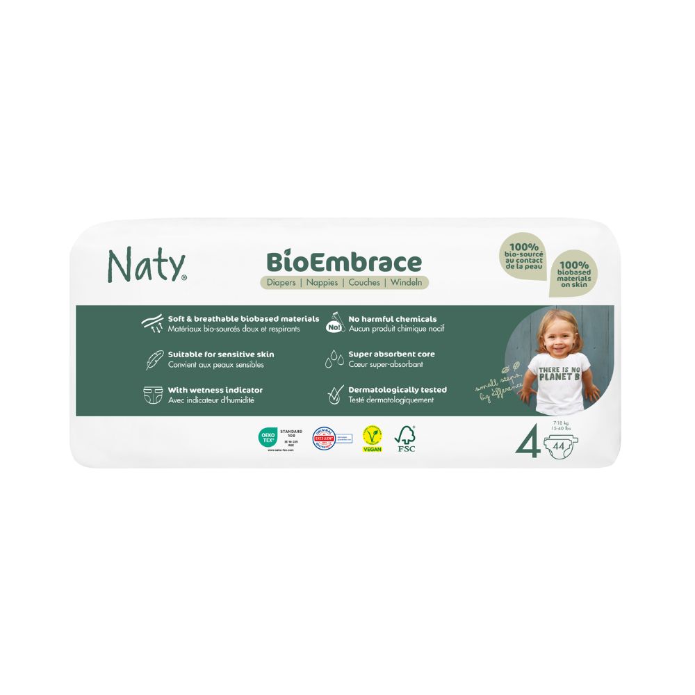 Naty BioEmbrace Maxi 7–18 kg dětské plenky 44 ks Naty