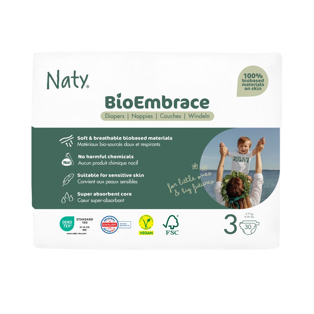 Naty BioEmbrace Midi 4–9 kg dětské plenky 30 ks Naty
