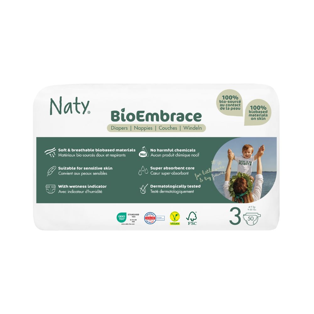 Naty BioEmbrace Midi 4–9 kg dětské plenky 50 ks Naty