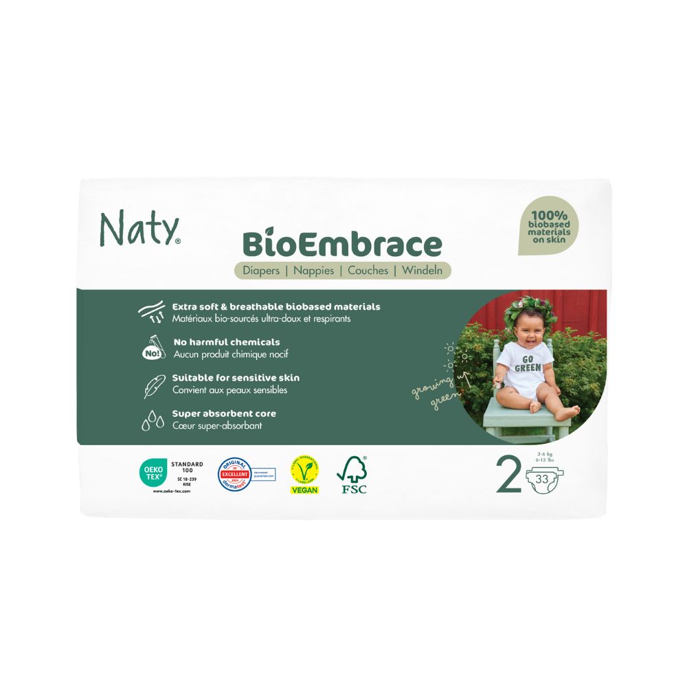 Naty BioEmbrace Mini 3–6 kg dětské plenky 33 ks Naty