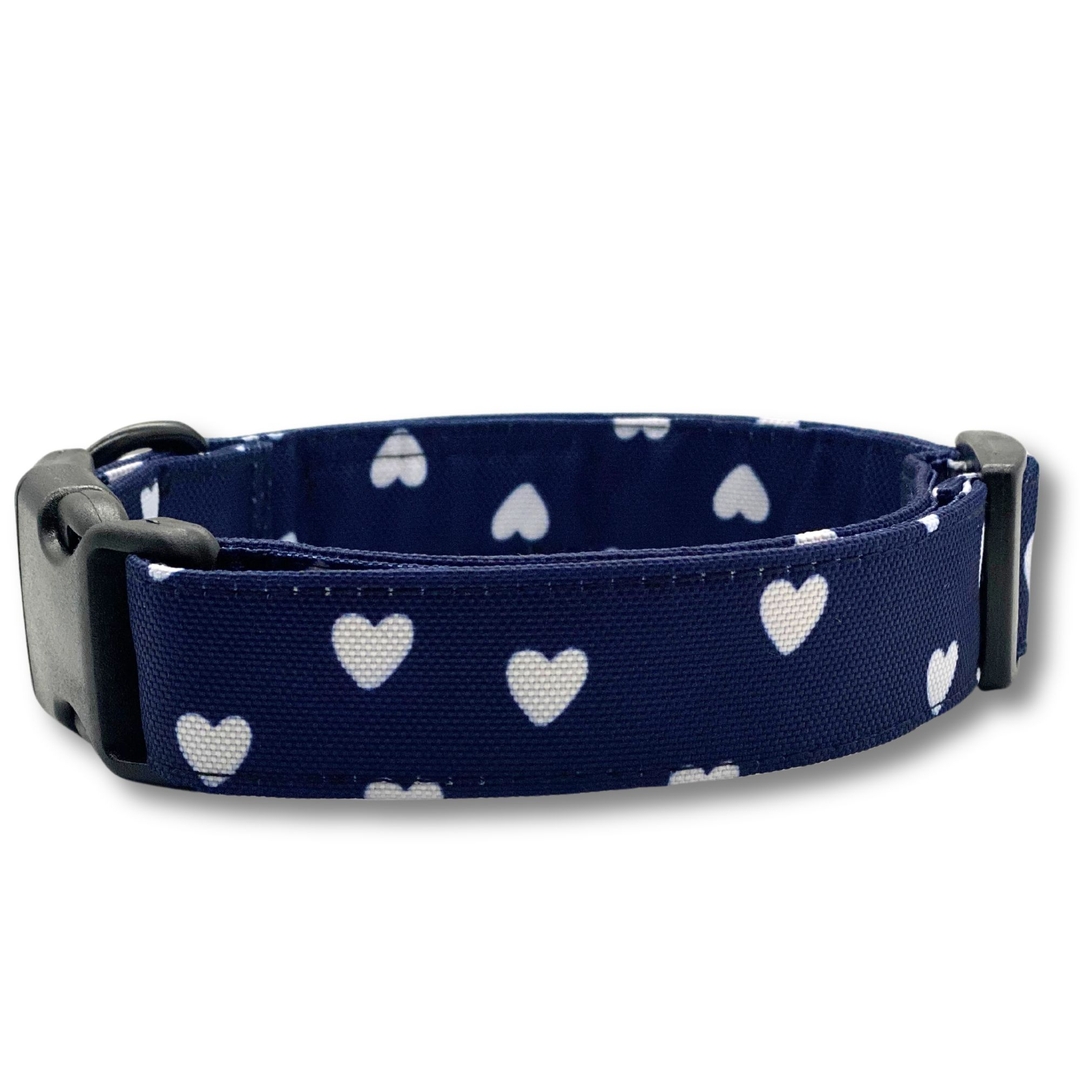 PafDog® Obojek pro psy LÁSKA - tmavě modrý se srdíčky PAF-519 PafDog