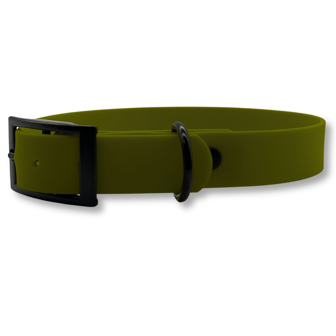 PafDog® Voděodolný gumový obojek pro psy OLIVOVĚ ZELENÝ - šířka 2