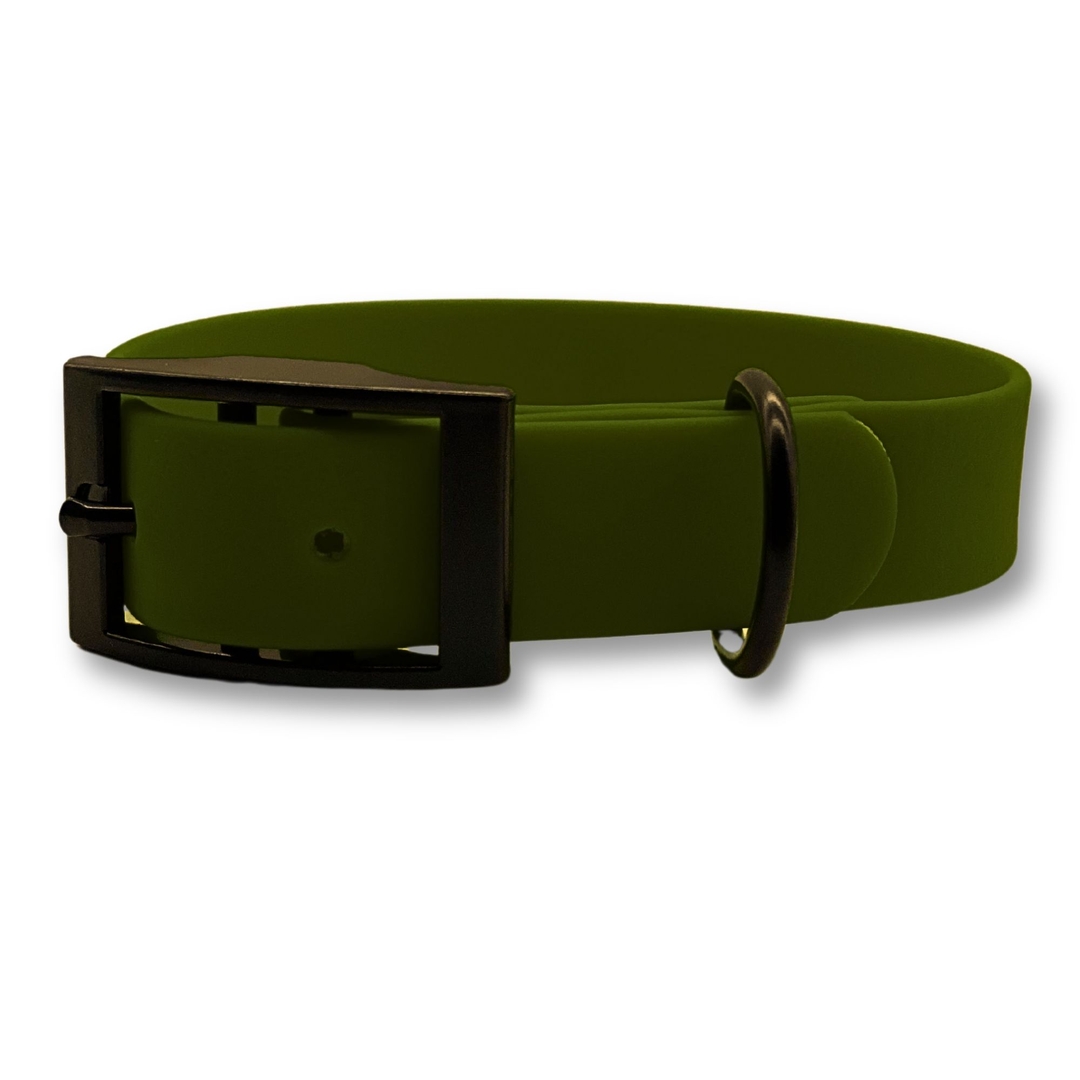 PafDog® Voděodolný gumový obojek pro psy OLIVOVĚ ZELENÝ - šířka 2cm PAF-557 PafDog