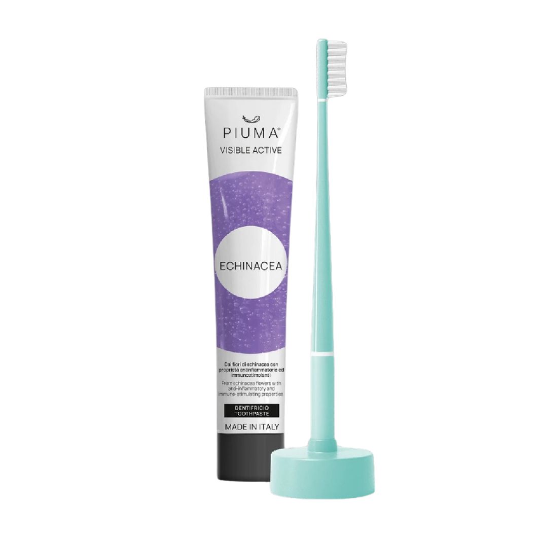 Piuma Dárkový set na péči o zuby s echinaceou 4 ks Aqua Green Piuma