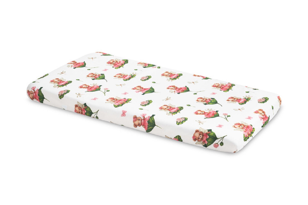 SENSILLO Bavlněné prostěradlo do postýlky 120x60cm - Medvídek Růženka SENSILLO