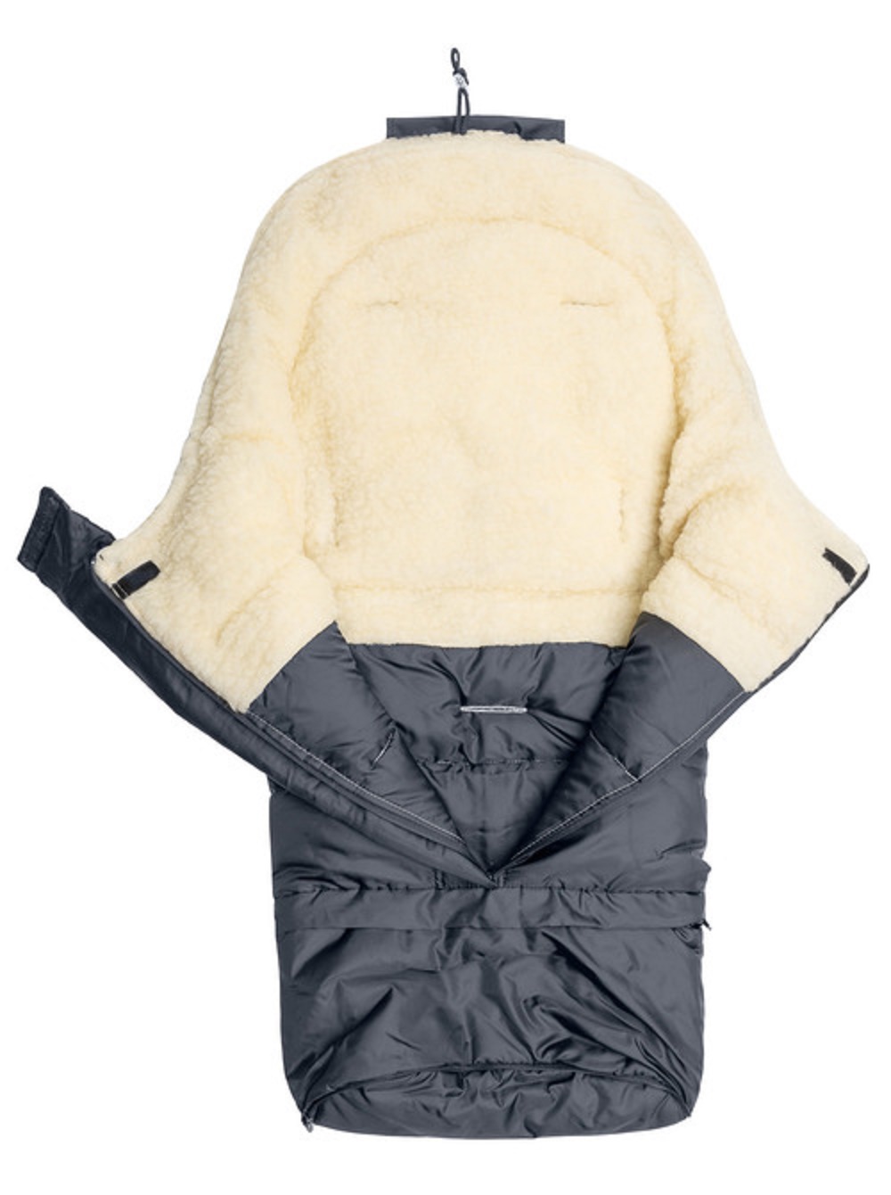 SENSILLO Prošívaný fusák s ovčí vlnou Combi 3v1-grafit SENSILLO