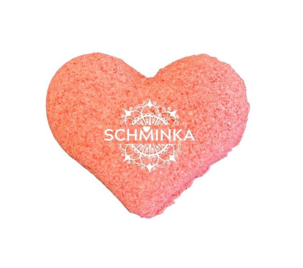 Schminka Šumivé máslové srdíčko do koupele Jahoda 45 g Schminka
