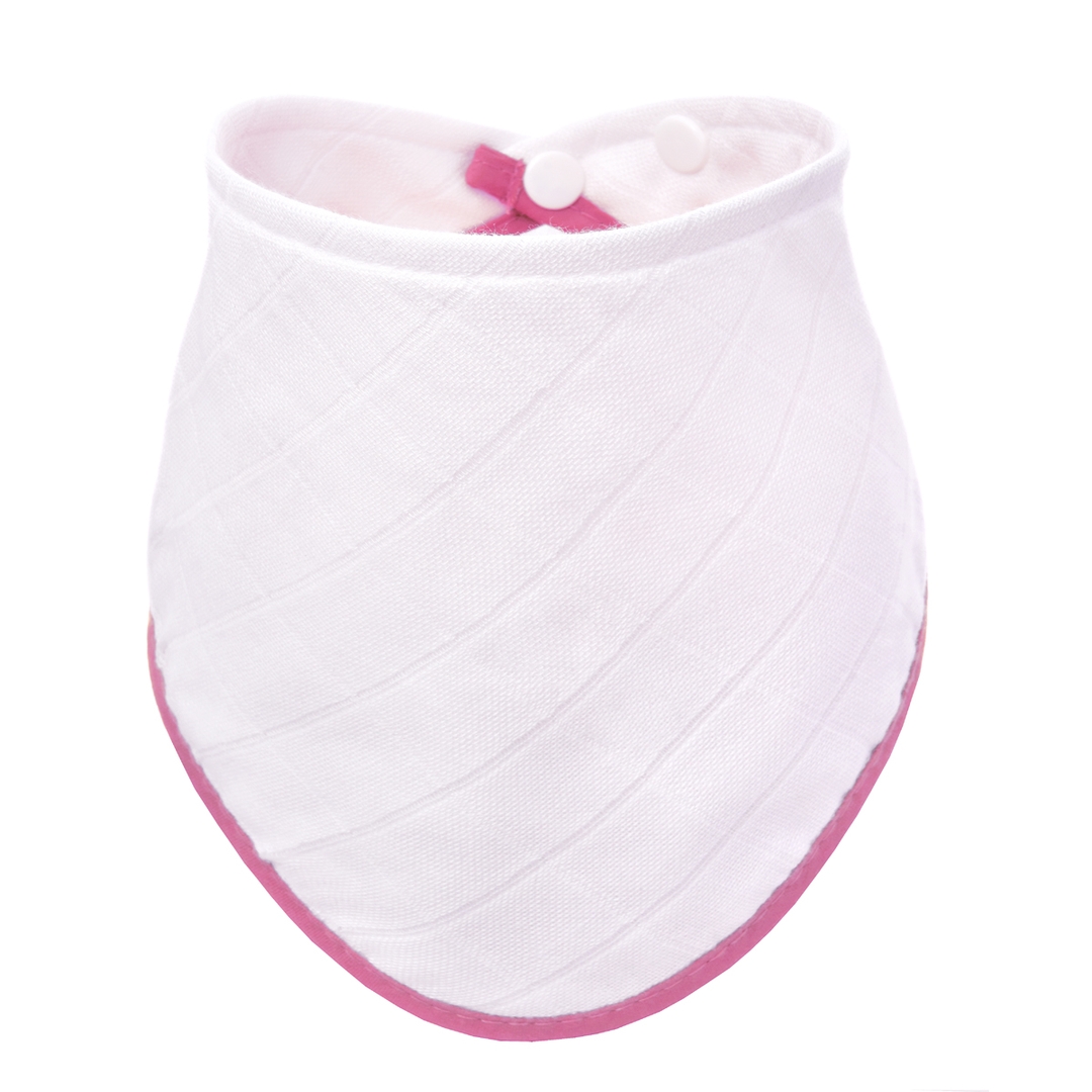 T-tomi BIO Bambusový slintáček White with pink edging T-tomi