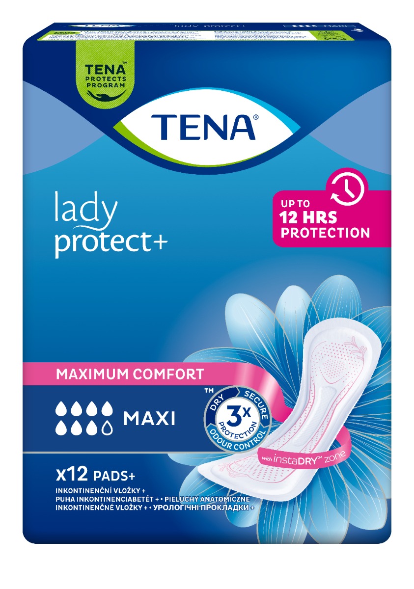 Tena Lady Protect+ Maxi inkontinenční vložky 12 ks Tena