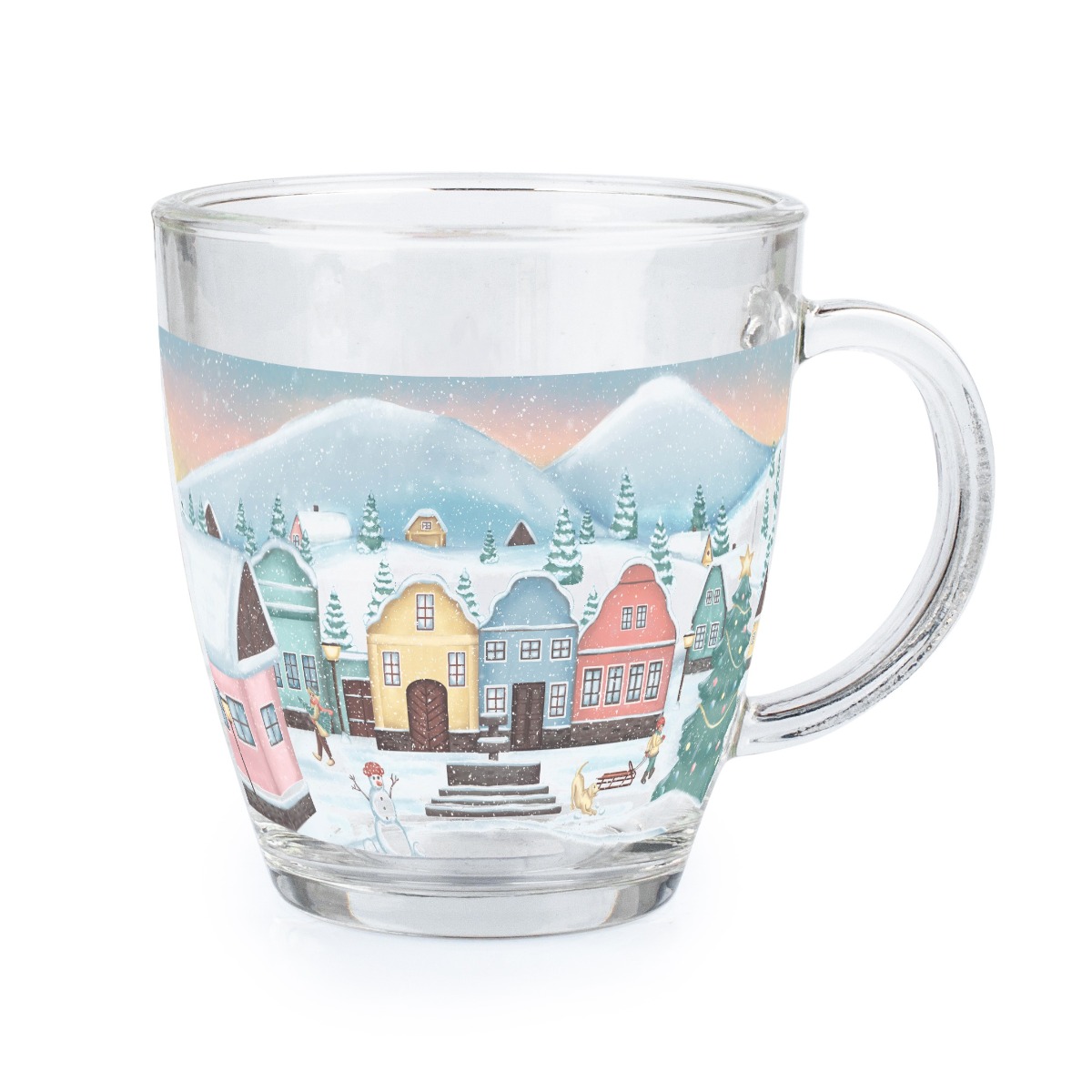 Toro Skleněný hrnek Vesnička 350 ml 1 ks Toro