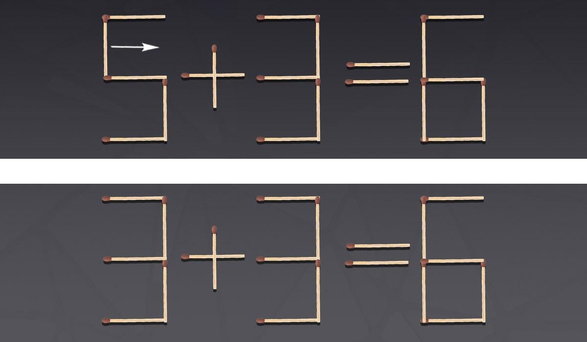 Ļoti sarežģīta mīkla: jums ir nepieciešams pārvietot tikai vienu sērkociņu