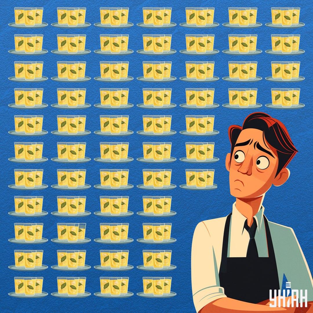 Atrodiet glāzi, kurā ir mazāk limonādes nekā citos traukos / Moje kolāža