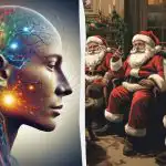 Piecās sekundēs starp Ziemassvētku vecīšiem jāatrod sieviete: ātrs tests, lai